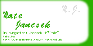 mate jancsek business card